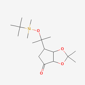 molecular formula C17H32O4Si B14771029 6-[2-[Tert-butyl(dimethyl)silyl]oxypropan-2-yl]-2,2-dimethyl-3a,5,6,6a-tetrahydrocyclopenta[d][1,3]dioxol-4-one 