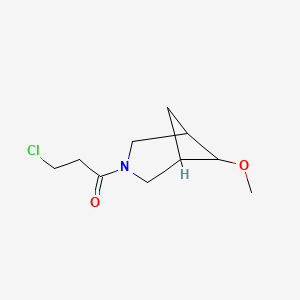 molecular formula C10H16ClNO2 B1477103 3-Chloro-1-(6-methoxy-3-azabicyclo[3.1.1]heptan-3-yl)propan-1-one CAS No. 2098090-20-9