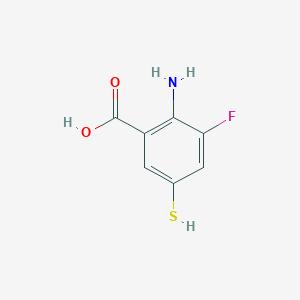 2-Amino-3-fluoro-5-sulfanylbenzoic acid