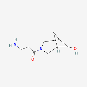 molecular formula C9H16N2O2 B1477114 3-Amino-1-(6-hydroxy-3-azabicyclo[3.1.1]heptan-3-yl)propan-1-one CAS No. 2098130-74-4