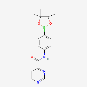 N-[4-(4,4,5,5-tetramethyl-1,3,2-dioxaborolan-2-yl)phenyl]pyrimidine-4-carboxamide