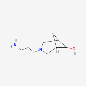 molecular formula C9H18N2O B1477115 3-(3-Aminopropyl)-3-azabicyclo[3.1.1]heptan-6-ol CAS No. 2098102-39-5