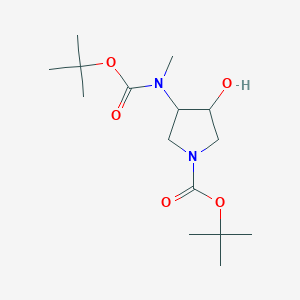 3-(tert-Butoxycarbonyl-methyl-amino)-4-hydroxy-pyrrolidine-1-carboxylic acid, tert-butyl ester