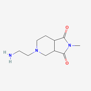 molecular formula C10H17N3O2 B1477123 5-(2-アミノエチル)-2-メチルヘキサヒドロ-1H-ピロロ[3,4-c]ピリジン-1,3(2H)-ジオン CAS No. 2098130-45-9