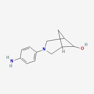 molecular formula C12H16N2O B1477126 3-(4-Aminophenyl)-3-azabicyclo[3.1.1]heptan-6-ol CAS No. 2098067-32-2