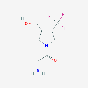 molecular formula C8H13F3N2O2 B1477134 2-Amino-1-(3-(hydroxymethyl)-4-(trifluoromethyl)pyrrolidin-1-yl)ethan-1-one CAS No. 2090590-80-8