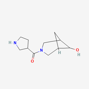 molecular formula C11H18N2O2 B1477139 (6-Hydroxy-3-azabicyclo[3.1.1]heptan-3-yl)(pyrrolidin-3-yl)methanone CAS No. 2097954-61-3