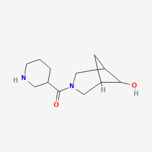 molecular formula C12H20N2O2 B1477147 (6-Hydroxy-3-azabicyclo[3.1.1]heptan-3-yl)(piperidin-3-yl)methanone CAS No. 2098130-78-8