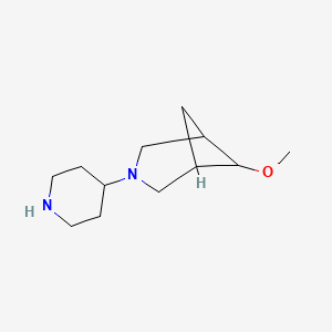 molecular formula C12H22N2O B1477148 6-Methoxy-3-(piperidin-4-yl)-3-azabicyclo[3.1.1]heptane CAS No. 2098090-37-8