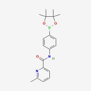 molecular formula C19H23BN2O3 B14771574 6-methyl-N-[4-(4,4,5,5-tetramethyl-1,3,2-dioxaborolan-2-yl)phenyl]pyridine-2-carboxamide 