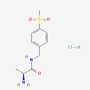 molecular formula C11H17ClN2O3S B14771625 (S)-2-Amino-N-(4-(methylsulfonyl)benzyl)propanamide hydrochloride 