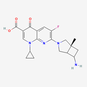 molecular formula C19H21FN4O3 B14771638 7-[(1R,5S,6S)-6-amino-1-methyl-3-azabicyclo[3.2.0]heptan-3-yl]-1-cyclopropyl-6-fluoro-4-oxo-1,4-dihydro-1,8-naphthyridine-3-carboxylic acid 