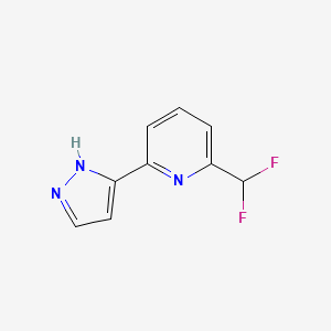 molecular formula C9H7F2N3 B14771697 2-(Difluoromethyl)-6-(1H-pyrazol-3-yl)pyridine 