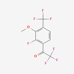 molecular formula C10H5F7O2 B14771714 2,2,2-Trifluoro-1-(2-fluoro-3-methoxy-4-(trifluoromethyl)phenyl)ethanone 