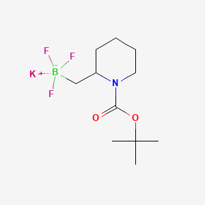 molecular formula C11H20BF3KNO2 B14771716 Potassium ((1-(tert-butoxycarbonyl)piperidin-2-yl)methyl)trifluoroborate 