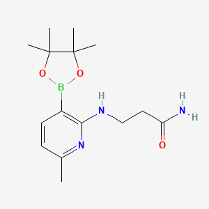 molecular formula C15H24BN3O3 B14771750 3-[[6-Methyl-3-(4,4,5,5-tetramethyl-1,3,2-dioxaborolan-2-yl)pyridin-2-yl]amino]propanamide 