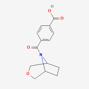 molecular formula C14H15NO4 B14771775 4-(3-Oxa-8-azabicyclo[3.2.1]octane-8-carbonyl)benzoic acid 