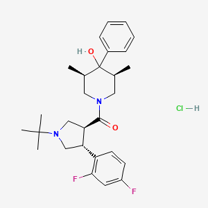 [(3S,4R)-1-tert-butyl-4-(2,4-difluorophenyl)pyrrolidin-3-yl]-[(3R,5S)-4-hydroxy-3,5-dimethyl-4-phenylpiperidin-1-yl]methanone;hydrochloride