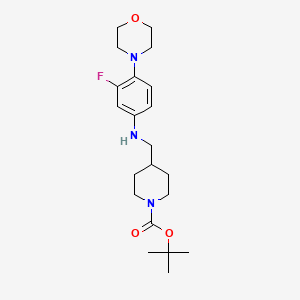 molecular formula C21H32FN3O3 B14771829 1-Boc-4-[(3-Fluoro-4-morpholin-4-yl-phenylamino)methyl]piperidine 