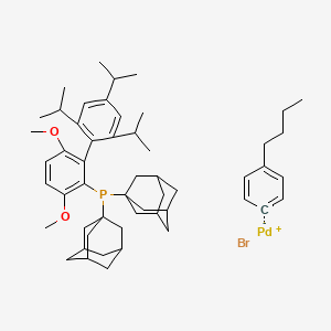 molecular formula C53H74BrO2PPd B14771868 Bromo(4-butylphenyl)[2-(di-1-adamantylphosphino)-3,6-dimethoxy-2', 4',6'-tri-i-propyl-1,1'-biphenyl]palladium(II) 