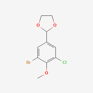 molecular formula C10H10BrClO3 B14771900 2-(3-Bromo-5-chloro-4-methoxyphenyl)-1,3-dioxolane 