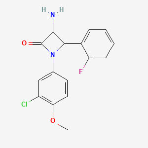 molecular formula C16H14ClFN2O2 B14771903 3-Amino-1-(3-chloro-4-methoxyphenyl)-4-(2-fluorophenyl)azetidin-2-one 