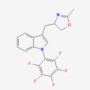 molecular formula C19H13F5N2O B14771915 (S)-2-methyl-4-((1-(perfluorophenyl)-1H-indol-3-yl)methyl)-4,5-dihydrooxazole 