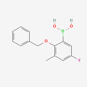 molecular formula C14H14BFO3 B14771929 (2-(Benzyloxy)-5-fluoro-3-methylphenyl)boronic acid 