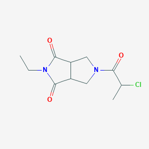 molecular formula C11H15ClN2O3 B1477193 5-(2-cloropropanoil)-2-etiltetrahidropirrolo[3,4-c]pirrol-1,3(2H,3aH)-diona CAS No. 2097995-56-5