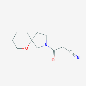 molecular formula C11H16N2O2 B1477195 3-Oxo-3-(6-oxa-2-azaspiro[4.5]decan-2-yl)propanenitrile CAS No. 2097991-56-3