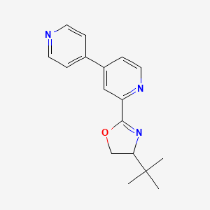 molecular formula C17H19N3O B14771977 4-Tert-butyl-2-(4-pyridin-4-ylpyridin-2-yl)-4,5-dihydro-1,3-oxazole 