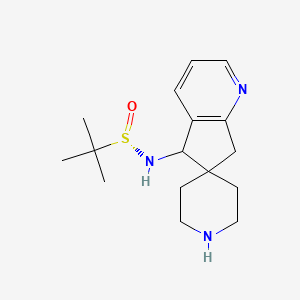 molecular formula C16H25N3OS B14771990 (S)-2-methyl-N-spiro[5,7-dihydrocyclopenta[b]pyridine-6,4'-piperidine]-5-ylpropane-2-sulfinamide 