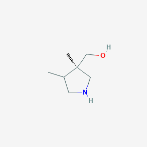 molecular formula C7H15NO B14771996 [(3R,4R)-3,4-dimethylpyrrolidin-3-yl]methanol 