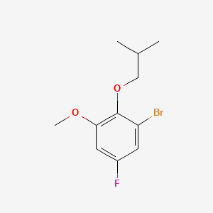 molecular formula C11H14BrFO2 B14772014 1-Bromo-5-fluoro-2-isobutoxy-3-methoxybenzene 