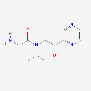 molecular formula C12H18N4O2 B14772032 2-amino-N-(2-oxo-2-pyrazin-2-ylethyl)-N-propan-2-ylpropanamide 