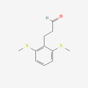 molecular formula C11H14OS2 B14772037 (2,6-Bis(methylthio)phenyl)propanal 