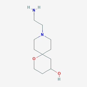 molecular formula C11H22N2O2 B1477206 9-(2-氨基乙基)-1-氧杂-9-氮杂螺[5.5]十一烷-4-醇 CAS No. 2092562-85-9