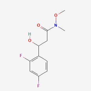 molecular formula C11H13F2NO3 B14772064 3-(2,4-Difluorophenyl)-3-hydroxy-N-methoxy-N-methylpropanamide 