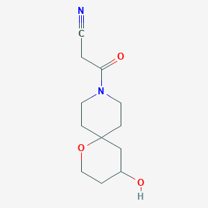 molecular formula C12H18N2O3 B1477208 3-(4-Hydroxy-1-oxa-9-azaspiro[5.5]undecan-9-yl)-3-oxopropanenitrile CAS No. 2097995-74-7