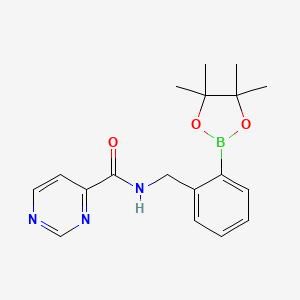 molecular formula C18H22BN3O3 B14772126 N-[[2-(4,4,5,5-tetramethyl-1,3,2-dioxaborolan-2-yl)phenyl]methyl]pyrimidine-4-carboxamide 