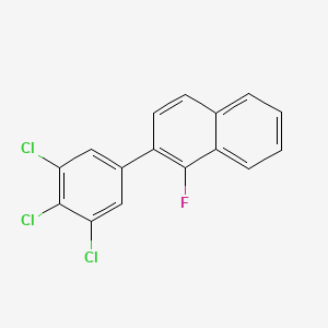 molecular formula C16H8Cl3F B14772129 1-Fluoro-2-(3,4,5-trichlorophenyl)naphthalene 