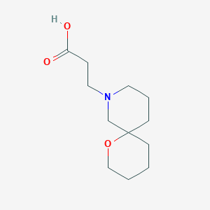 molecular formula C12H21NO3 B1477215 3-(1-Oxa-8-azaspiro[5.5]undecan-8-yl)propanoic acid CAS No. 1880059-49-3