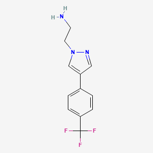 molecular formula C12H12F3N3 B14772234 2-(4-(4-(Trifluoromethyl)phenyl)-1H-pyrazol-1-yl)ethanamine 