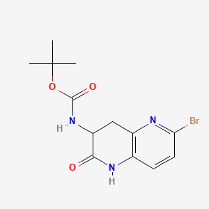 tert-butyl N-(6-bromo-2-oxo-3,4-dihydro-1H-1,5-naphthyridin-3-yl)carbamate