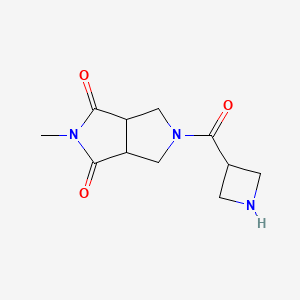 molecular formula C11H15N3O3 B1477245 5-(azetidine-3-carbonyl)-2-methyltetrahydropyrrolo[3,4-c]pyrrole-1,3(2H,3aH)-dione CAS No. 2097995-52-1