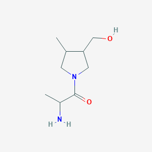 molecular formula C9H18N2O2 B1477250 2-氨基-1-(3-(羟甲基)-4-甲基吡咯烷-1-基)丙酮 CAS No. 2097948-62-2