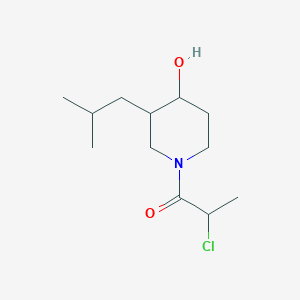 molecular formula C12H22ClNO2 B1477254 2-Chloro-1-(4-hydroxy-3-isobutylpiperidin-1-yl)propan-1-one CAS No. 2098011-82-4