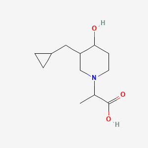 molecular formula C12H21NO3 B1477259 2-(3-(Cyclopropylmethyl)-4-hydroxypiperidin-1-yl)propanoic acid CAS No. 2097950-54-2