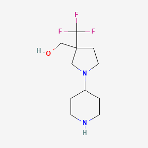 molecular formula C11H19F3N2O B1477280 (1-(Piperidin-4-yl)-3-(trifluoromethyl)pyrrolidin-3-yl)methanol CAS No. 2098105-29-2