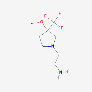 molecular formula C8H15F3N2O B1477282 2-(3-Methoxy-3-(trifluoromethyl)pyrrolidin-1-yl)ethan-1-amine CAS No. 2098042-96-5
